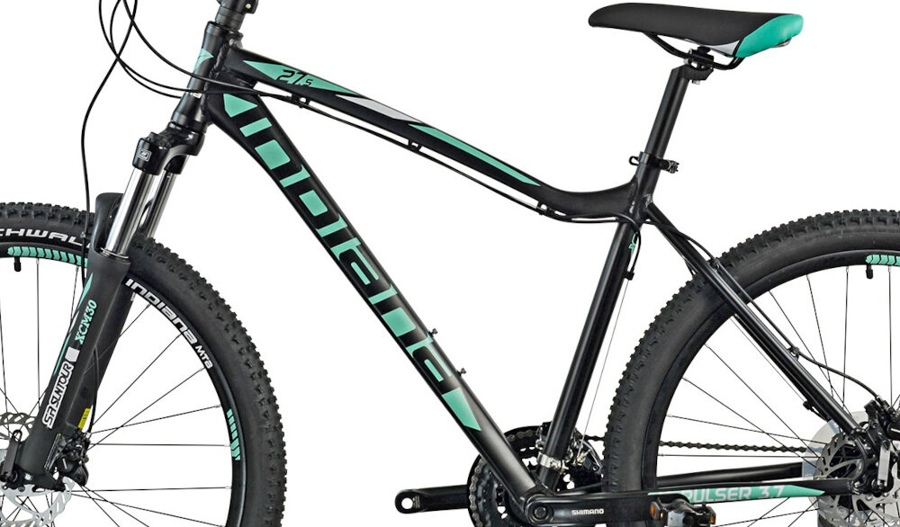 Rower górski MTB INDIANA X-Pulser 3.7 D17 27.5 cala damski Czarno-zielony rozmiar ramy 17-calowa aluminiowa lekka odporność na korozję i uszkodzenia mechaniczne