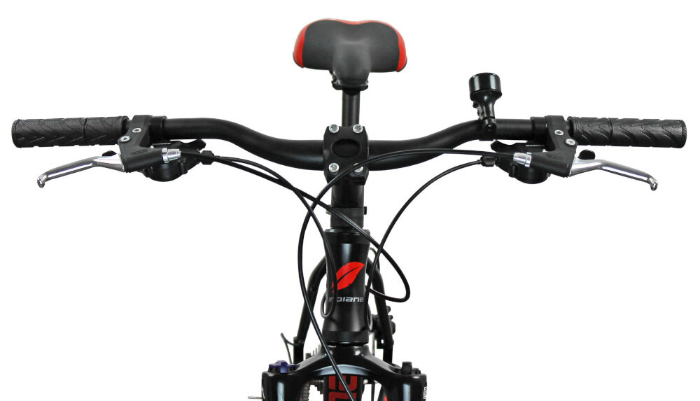 Rower górski MTB INDIANA X-Pulser 2.9 M21 29 cali męski Czarno-czerwony kierownica marki MAGIX aluminiowy wspornik niezawodność trwalość lekkość manetki pokryte gumowym materiałem dzwonek