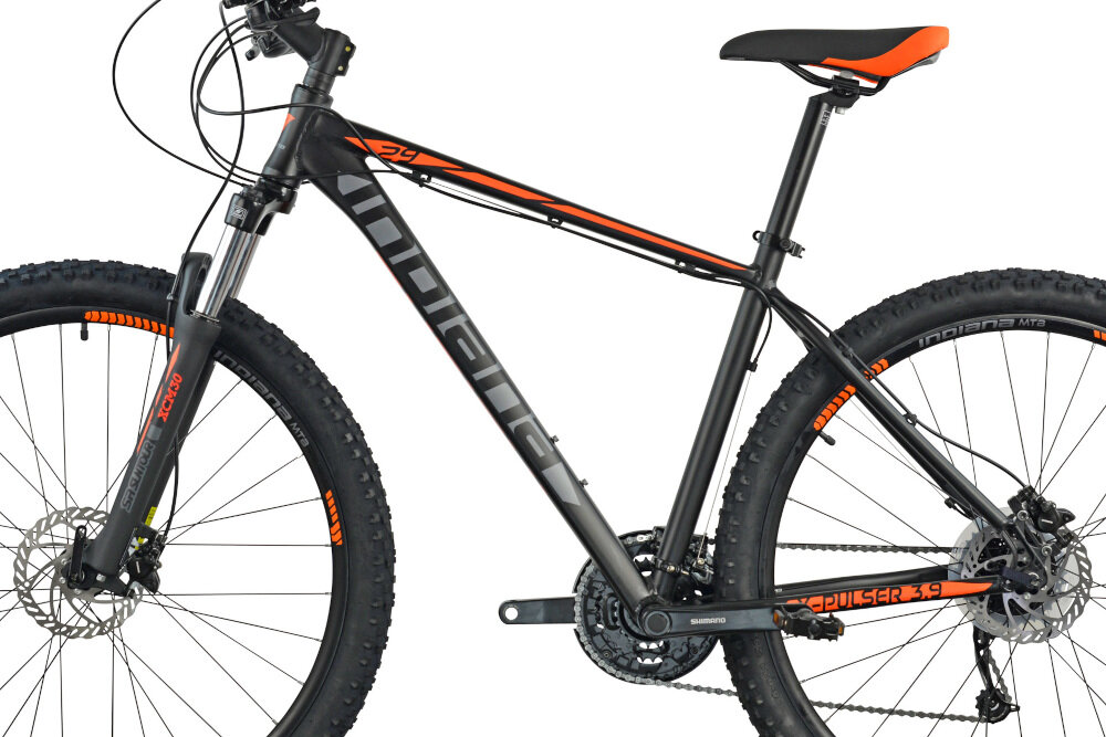 Rower górski MTB INDIANA X-Pulser 3.9 M19 29 cali męski Czarno-pomarańczowy rozmiar ramy wpływa na komfort jazdy i odpowiednią kontrolę nad rowerem ranma aluminiowa 19-calowa lekka odporność na korozję i uszkodzenia mechaniczne