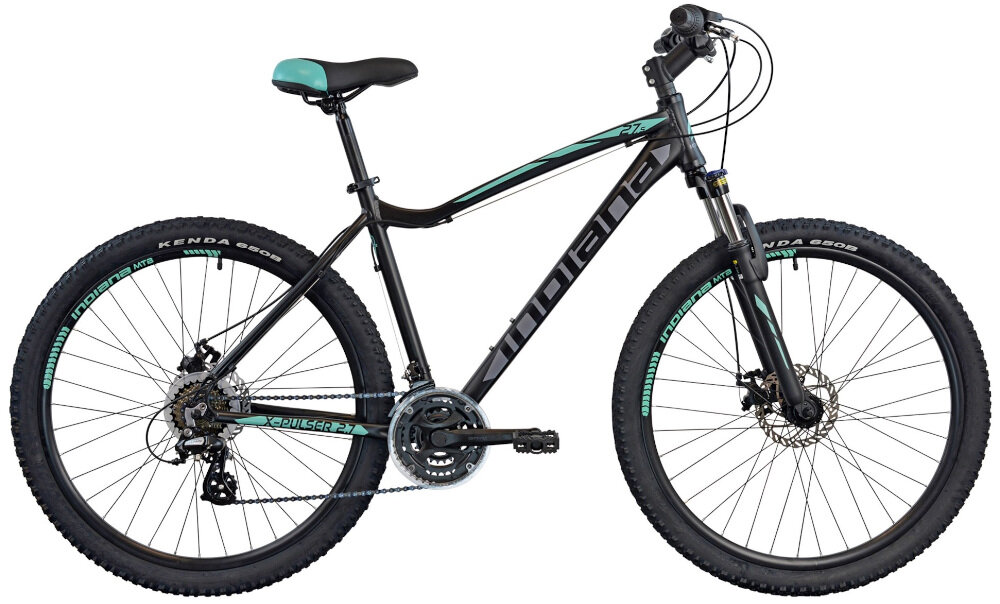 Rower górski MTB INDIANA X-Pulser 2.7 D15 27.5 cala damski Czarno-miętowy w zestawie odblaski dzwonek instrukcja obsługi i montażu karta gwarancyjna