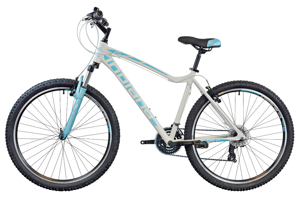 Rower górski MTB INDIANA X-Pulser 1.7 D15 27.5 cala damski Biało-niebieski w zestawie dzwonek odblaski instrukcja obsługi i montażu karta gwarancyjna