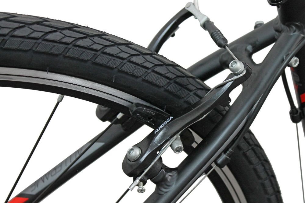Rower crossowy INDIANA X-Cross 2.0 M19 męski Czarny hamulce na przó mechaniczno-tarczowe na tył typu V-Brake marki ALHONGA niezawodne lekkie szybki czas reakcji bezawaryjne doskonale działają na każdej nawierzchni