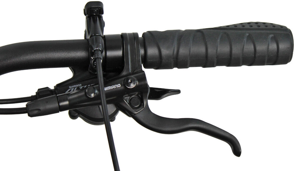 Rower crossowy INDIANA X-Cross 5.0 M19 męski Czarny hamulce tarczowo-mechaniczne marki SHIMANO niezawodne lekkie szybki czas reakcji bezawaryjne działają na każdej nawierzchni uruchamiają się automatycznie użycie manetki