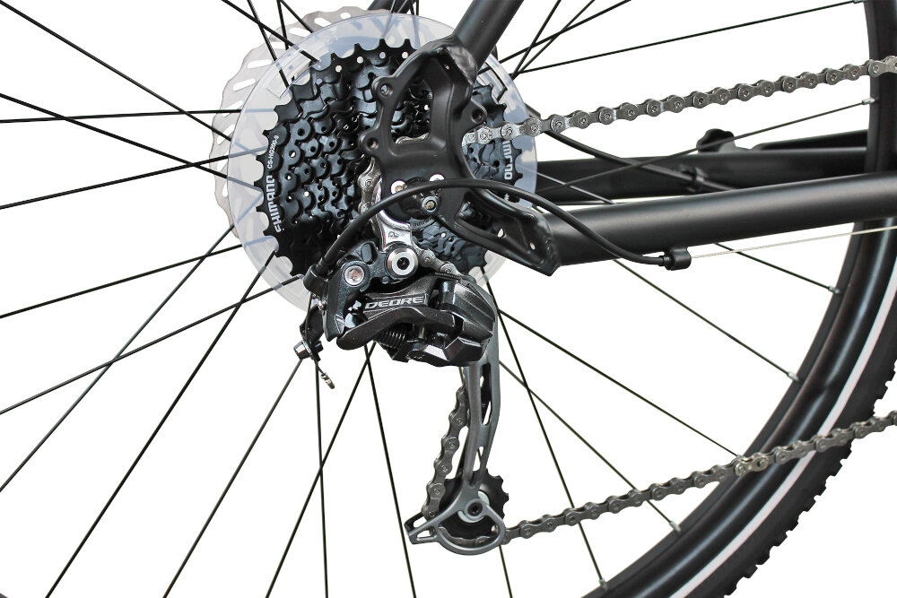 Rower crossowy INDIANA X-Cross 5.0 M19 męski Czarny przerzutki na przód i na tył marki SHIMANO 27 biegów przednia przerzutka SHIMANO Altus tylna przerzutka SHIMANO Deore
