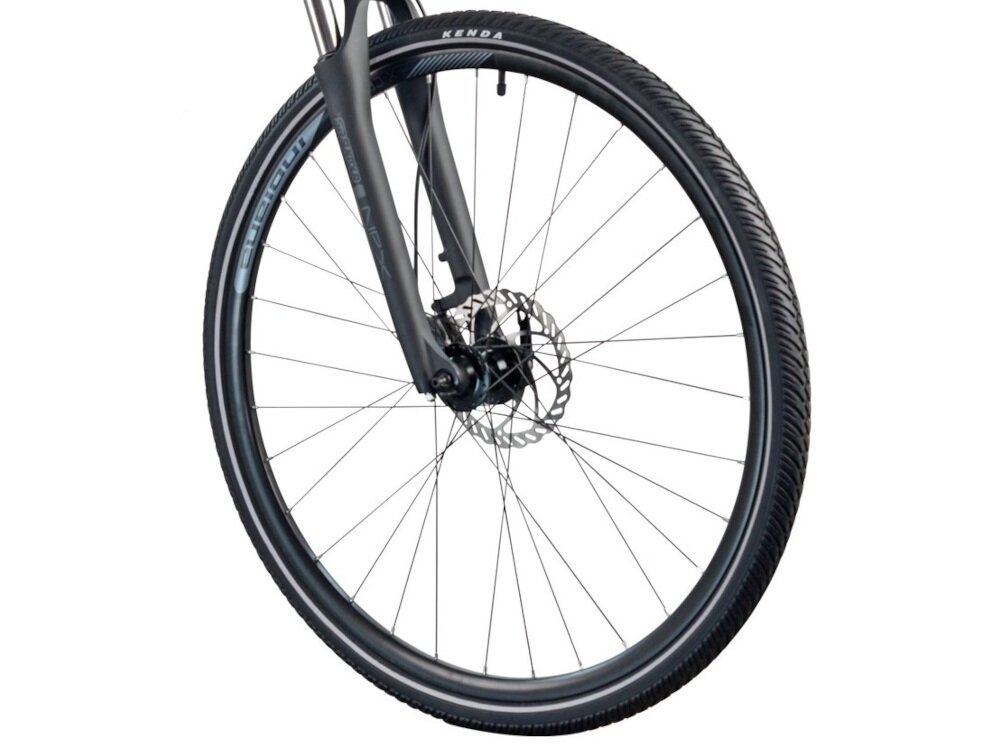 Rower crossowy INDIANA X-Cross 4.0 M19 męski Czarny koła 28-calowe osadzone na aluminiowych obręczach opony marki KENDA wytrzymałe na uszkodzenia doskonale tłumią drgania