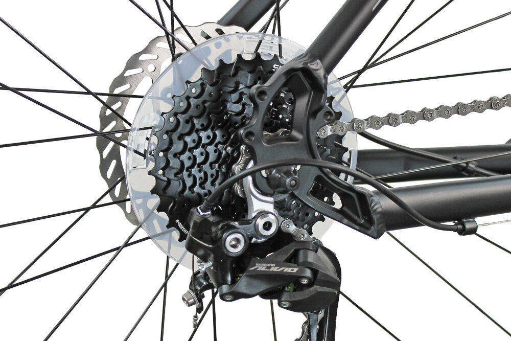 Rower crossowy INDIANA X-Cross 4.0 M19 męski Czarny przerzutki na przód i na tył marki SHIMANO 27 biegów przednia przerzutka SHIMANO Altus tylna przerzutka SHIMANO Alivio