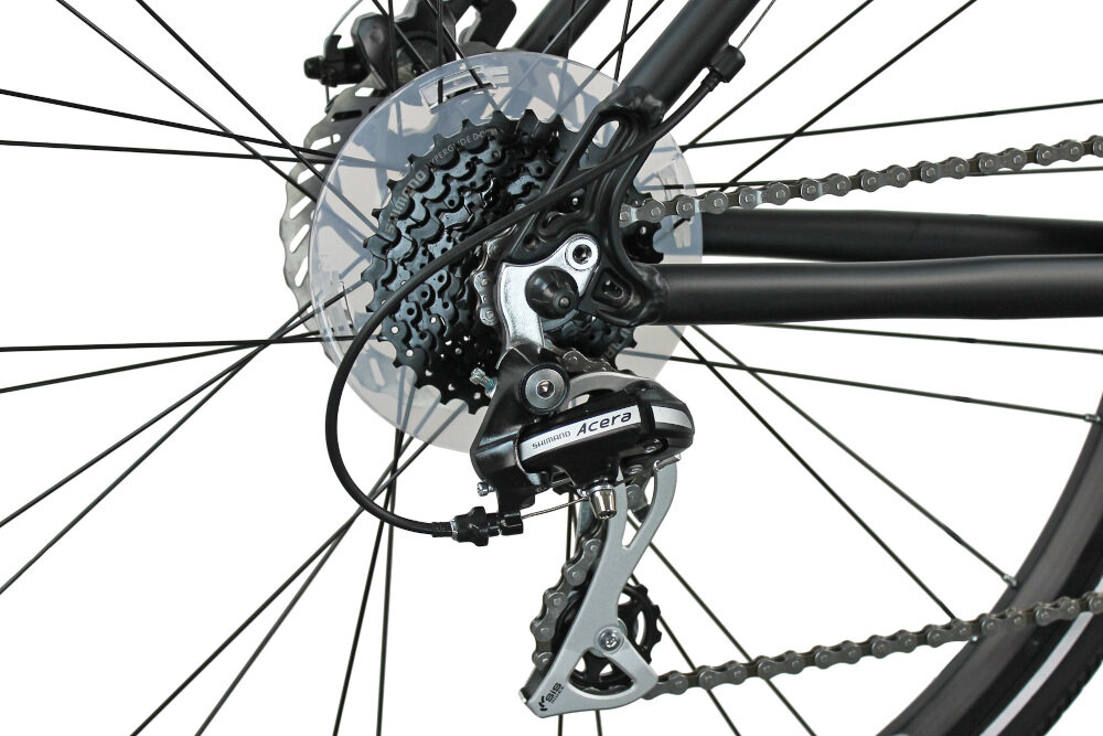 Rower crossowy INDIANA X-Cross 3.0 M21 męski Czarno-niebieski przerzutki na tył i przód SHIMANO 24 biegi przednia przerzutka SHIMANO Tourney tylna przerzutka SHIMANO Acera