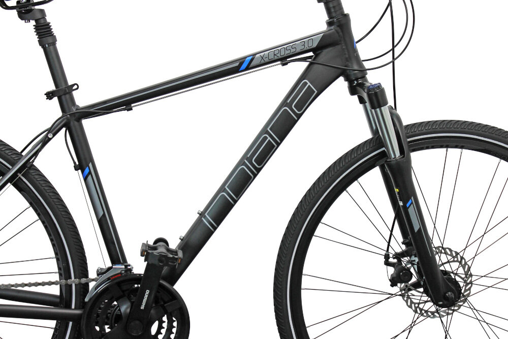 Rower crossowy INDIANA X-Cross 3.0 M21 męski Czarno-niebieski 2-letnia gwarancja na ramę