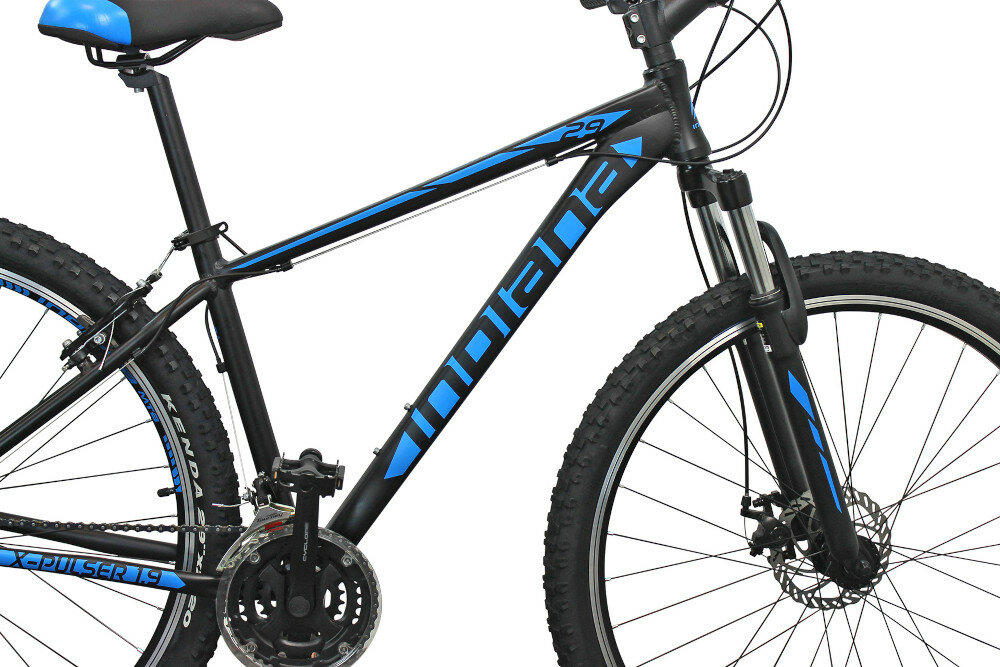 Rower górski MTB INDIANA X-Pulser 1.9 M19 29 cali męski Czarno-niebieski rama rozmiar 19-cali aluminiowa lekka odporność na korozję i uszkodzenia mechaniczne
