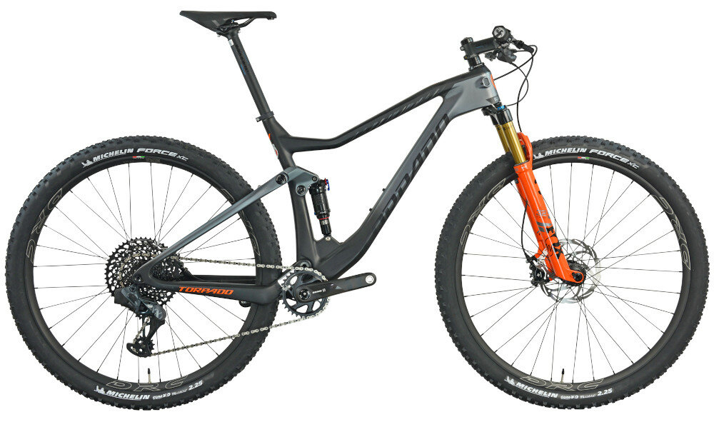 Rower górski MTB TORPADO Matador M19 29 cali męski szaro-czarny wyglad bok