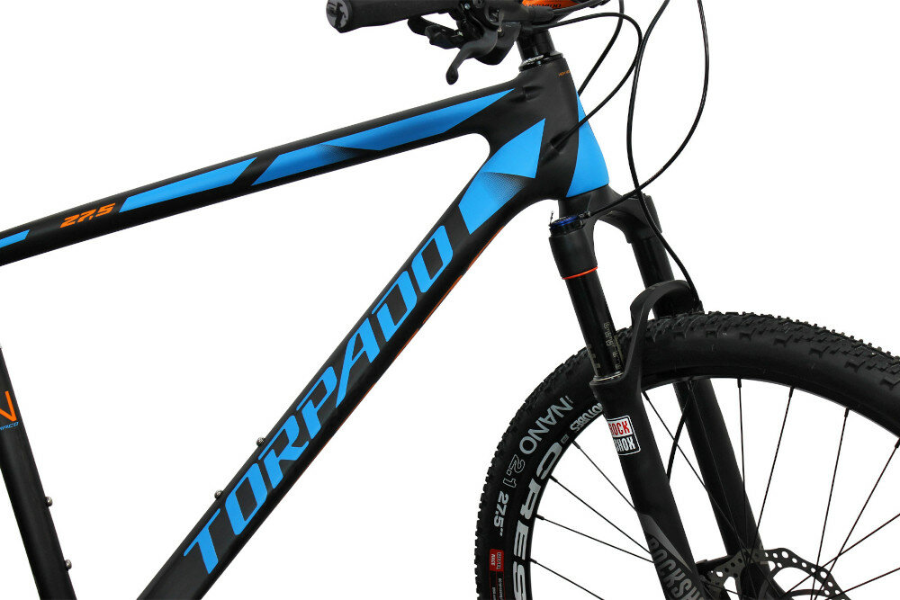 Rower górski MTB TORPADO Nearco N M15 27.5 cala męski Czarno-niebieski rama karbon linki w ramie