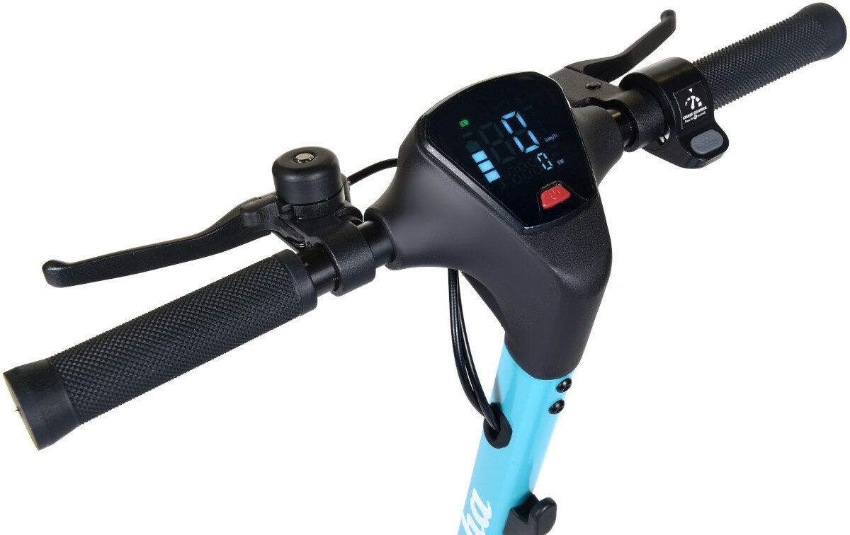 Hulajnoga elektryczna FRUGAL Alpha Czarno-turkusowy dwa tryby jazdy tryb oszczędzania energii tryb sportowy