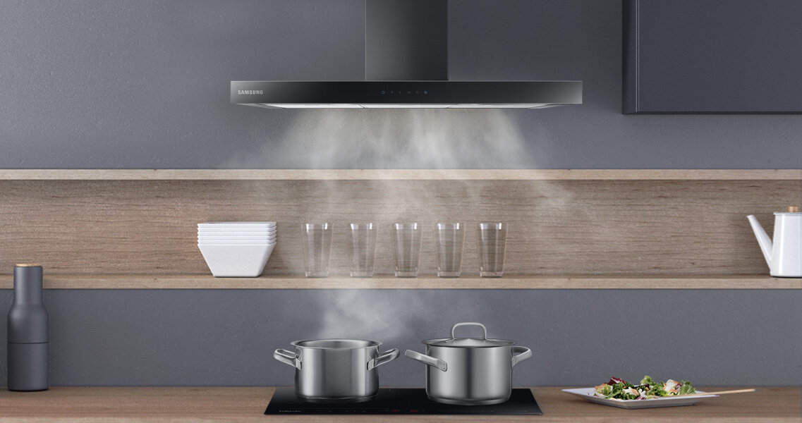 Okap pochłania parę Parowanie do okapu Samsung