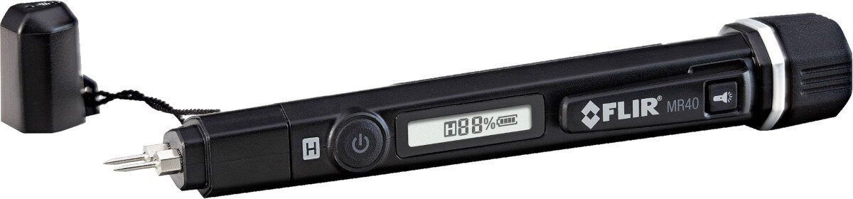 Czujnik wilgotności FLIR MR40 obsługa wyświetlacz przyciski funkcje dźwięk odporność szczelność zasilanie