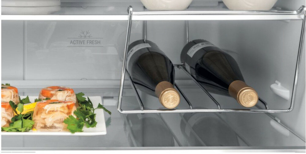 Lodówka HOTPOINT HA70BE73XO3 Nofrost 195.5cm Srebrna stojak na butelki