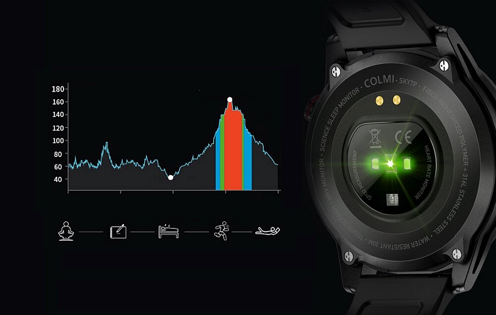 Smartwatch COLMI SKY7 Pro ekran sport zdrowie serce bateria pojemność ładowanie aplikacja powiadomienia sen 