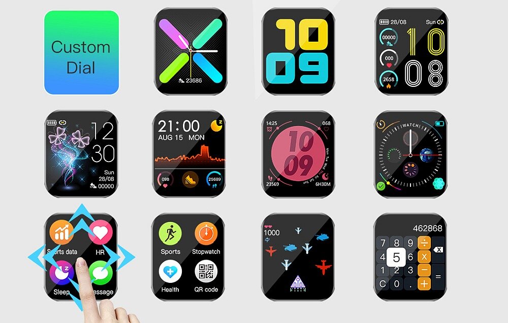 Smartwatch COLMI P9 ekran bateria pomiar czujniki zdrowie sport tryby aplikacje łączność