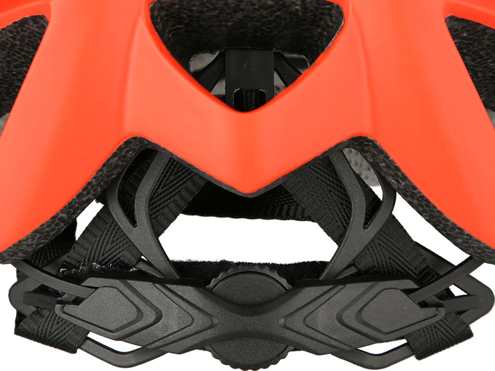 Kask rowerowy NILS EXTREME MTW24 Biało-czerwony MTB (rozmiar L) regulacja pokrętło pasek