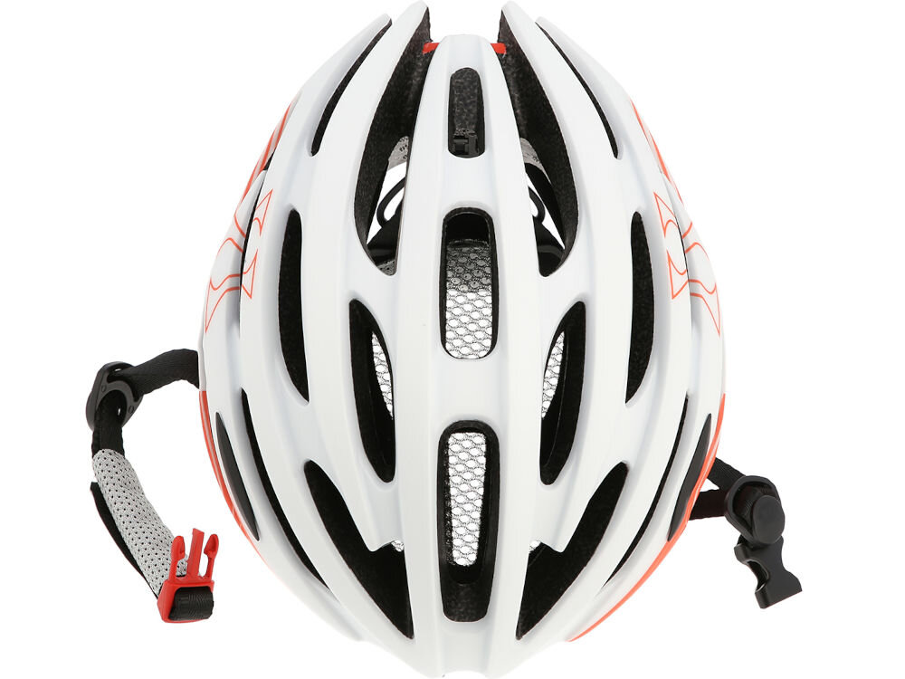 Kask rowerowy NILS EXTREME MTW24 Biało-czerwony MTB (rozmiar L) regulacja pokrętło pasek