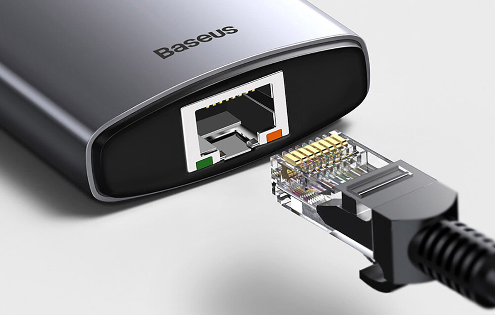 Stacja dokująca BASEUS Metal Gleam 6w1 szybkość stabilność połączenie internetowe