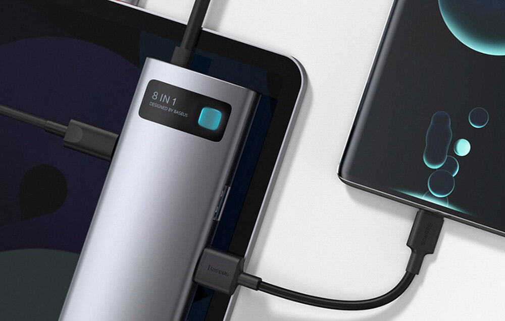 Stacja dokująca BASEUS Metal Gleam 8W1 wygoda ładowanie smartfon