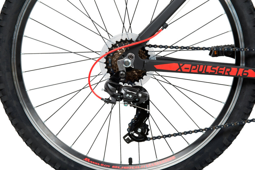 Rower MTB INDIANA X-Pulser 1.6 M15 Czarno-Czerwony - Przerzutki