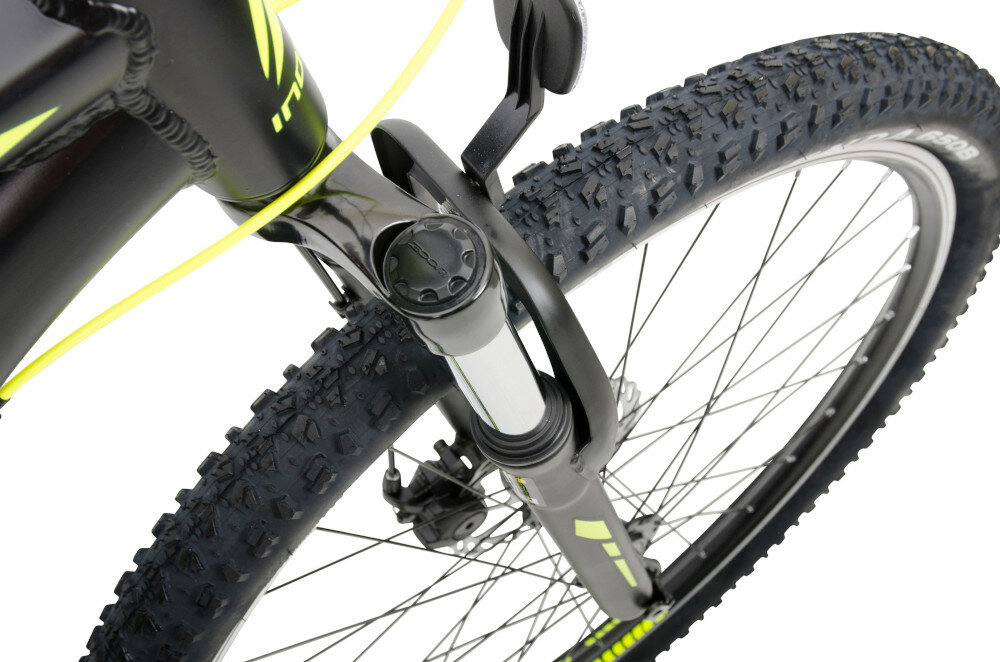 Rower górski MTB INDIANA X-Pulser 2.7 M18 27.5 cala męski Czarno-żółty amortyzator zoom