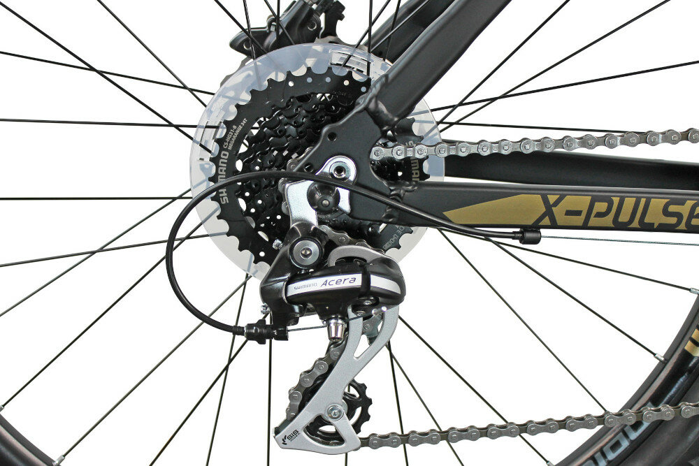 Rower górski MTB INDIANA X-Pulser 3.7 M18 27.5 cala męski Czarno-brązowy przerzutki shimano