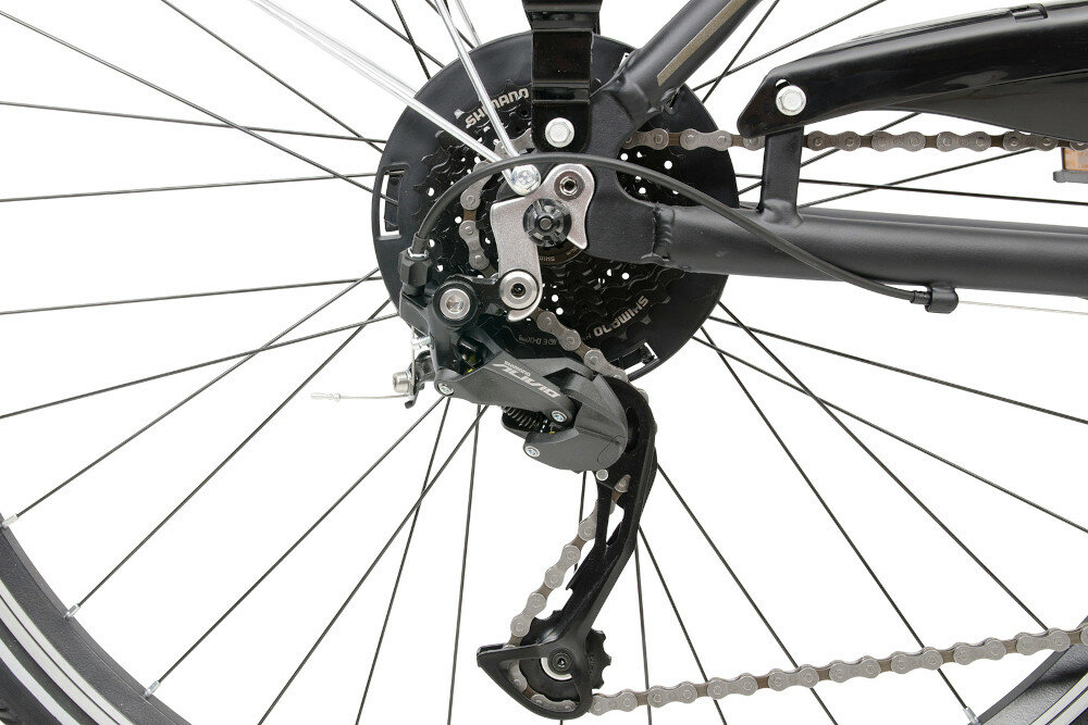 Rower trekkingowy INDIANA X-Road 3.0 M18 28 cali męski Czarny przerzutki shimano