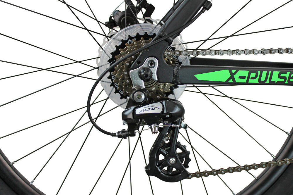 Rower MTB INDIANA X-Pulser 2.6 M15 Czarno-zielony - Przerzutki
