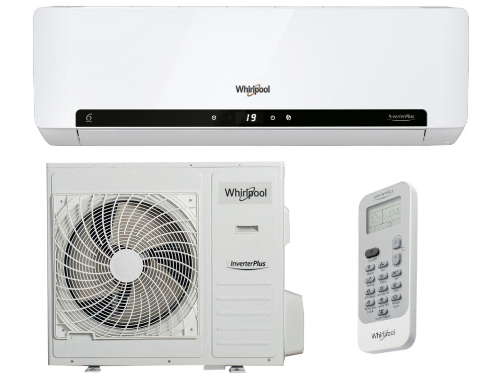 Klimatyzator WHIRLPOOL Split SPIW318L elegancki minimalistyczny design wysoka moc inteligentny zestaw trybów działania wysoka wydajność niskie zużycie prądu