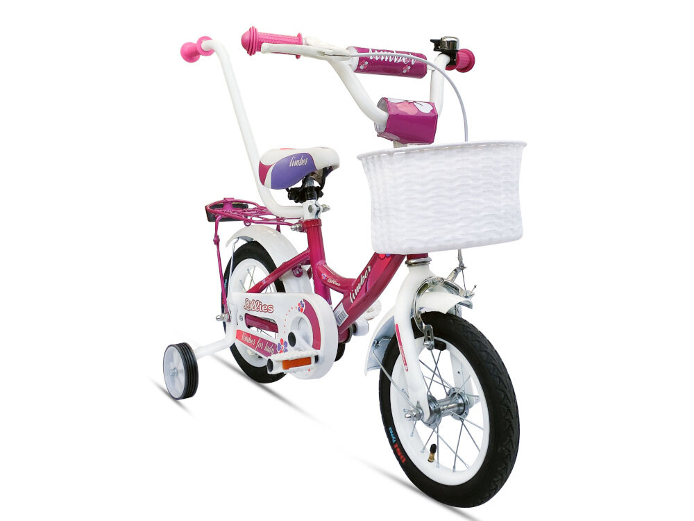 Rower dziecięcy Girl 12 cali dla dziewczynki Różowy dopracowany od strony technicznej i wzorniczej dla dziewczynek najwyższy komfort jazdy w różowej kolorystyce