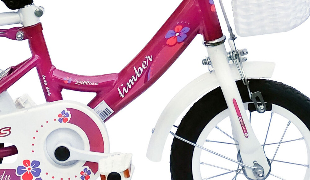 Rower dziecięcy LIMBER Girl 12 cali dla dziewczynki Różowy rama 7-calowa stalowa dostosowana do najmłodszych geometria roweru bardzo lekki waga 8 kg