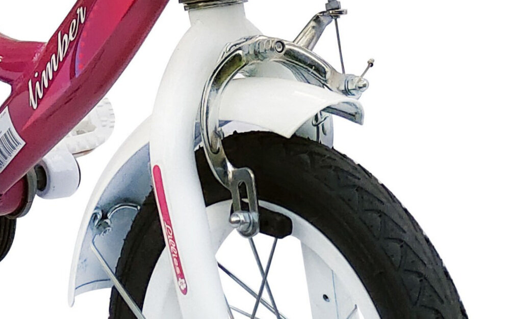 Rower dziecięcy LIMBER Girl 12 cali dla dziewczynki Różowy hamulce przedni hamulec typu V-Brake tylny hamulec Torpedo szybki czas reakcji bezawaryjny działa na każdej nawierzchni