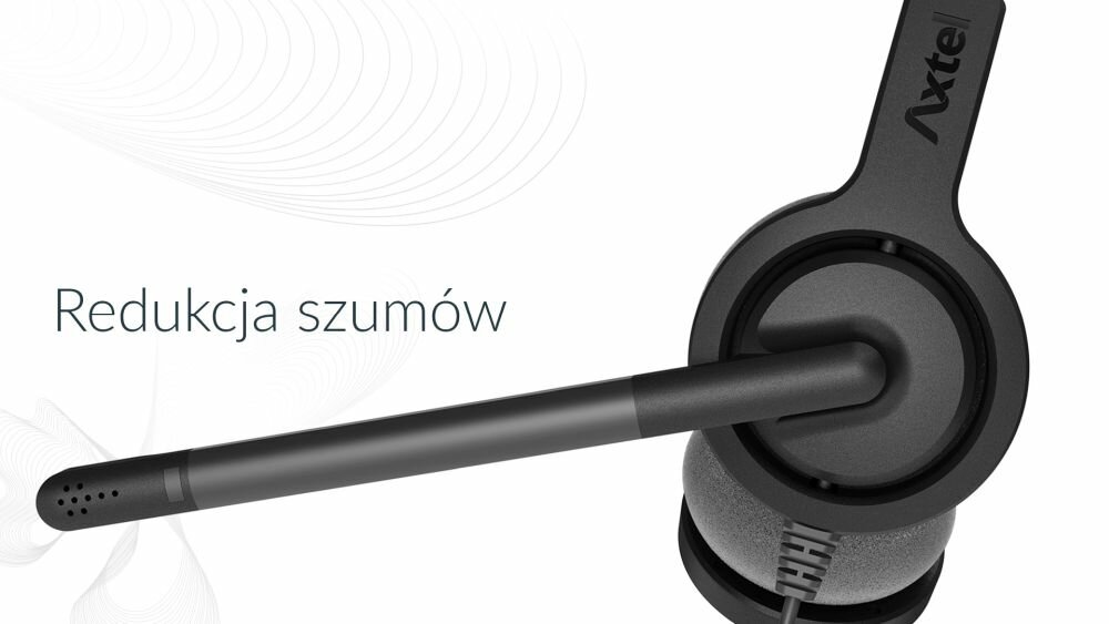 SŁUCHAWKI AXTEL VOICE PC28 DUO NC JACK 3,5MM Z MIKROFONEM CZARNE czułość mikrofonu