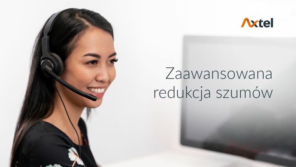 SŁUCHAWKI AXTEL VOICE PC28 DUO NC JACK 3,5MM Z MIKROFONEM CZARNE jakość średnica membrany miękkie poduszki jakość