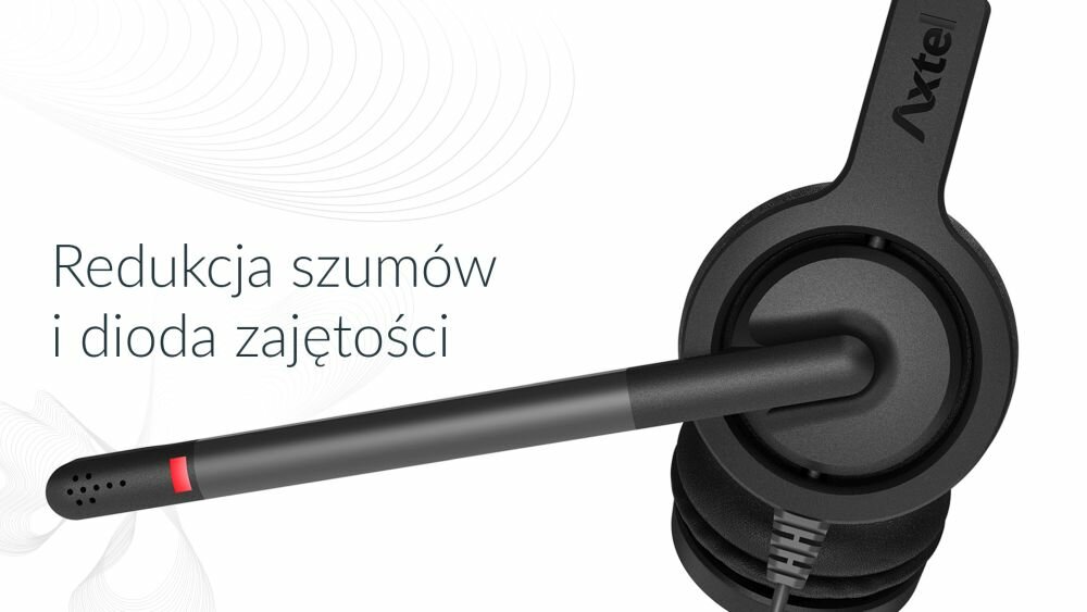 SŁUCHAWKI AXTEL VOICE UC40 DUO HD NC USB Z MIKROFONEM CZARNE mikrofon redukcja szumów