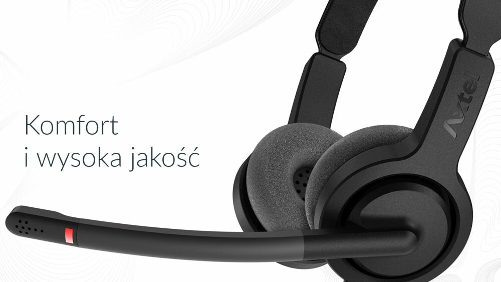 SŁUCHAWKI AXTEL VOICE UC28 DUO HD NC USB Z MIKROFONEM CZARNE jakość mikrofon redukcja szumów dźwięk HD