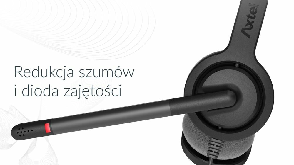SŁUCHAWKI AXTEL VOICE UC28 DUO HD NC USB Z MIKROFONEM CZARNE dioda zajętości