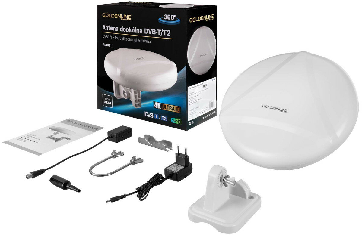 ANTENA WIELOKIERUNKOWA GOLDEN LINE ANT360 zawartosc opakowania