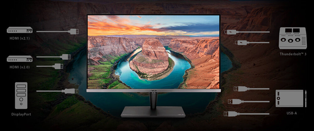 Monitor ASUS ProArt PA32UCG-K 32 3840x2160px IPS dostepne gniazda