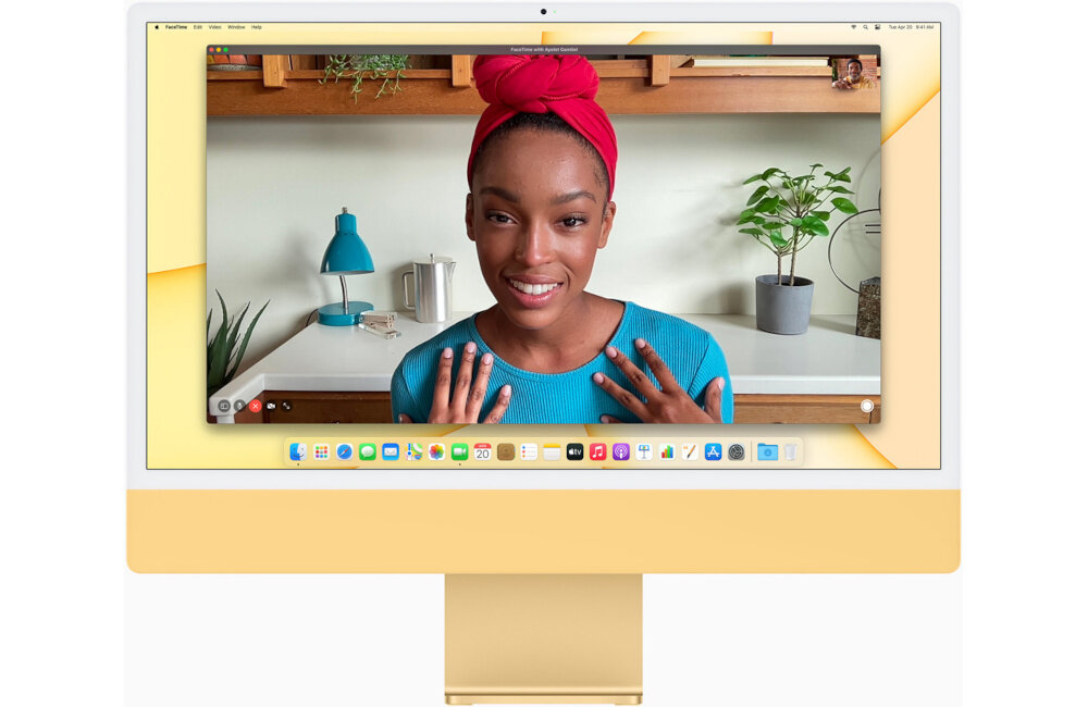 KOMPUTER AIO APPLE IMAC M1 8GB 512 GB GPU8 24 MACOS NIEBIESKI MGPL3ZE A kamera jakosc FaceTime HD 1080p.