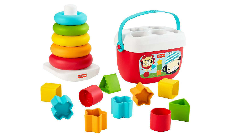 MATTEL-FISHER-PRICE-PIRAMIDKA-GRF11 zestaw zabawa zręczność koordynacja oko ręka rozwiążywanie problemy