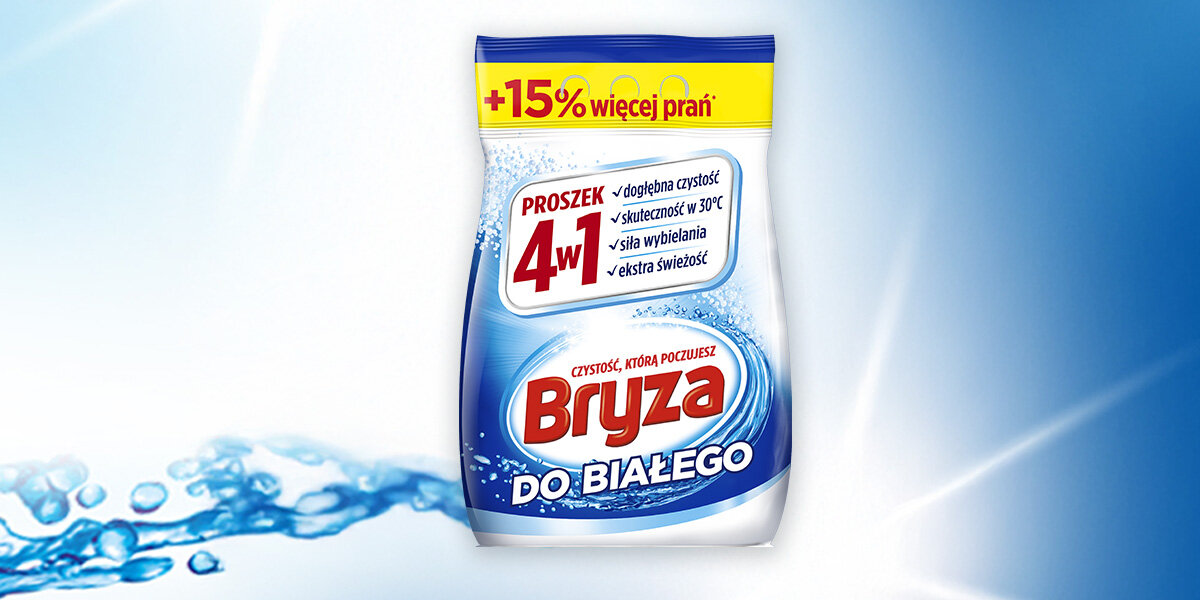 PROSZEK DO PRANIA BRYZA 4W1 WHITE wizualizacja składniki aktywne korzyści