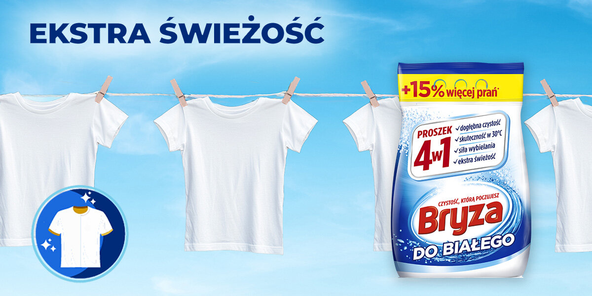PROSZEK DO PRANIA BRYZA 4W1 WHITE wizualizacja Siła formuły proszku