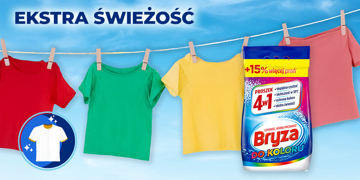 PROSZEK DO PRANIA BRYZA 4W1 COLOR wizualizacja Ekstra świeżość piękny zapach