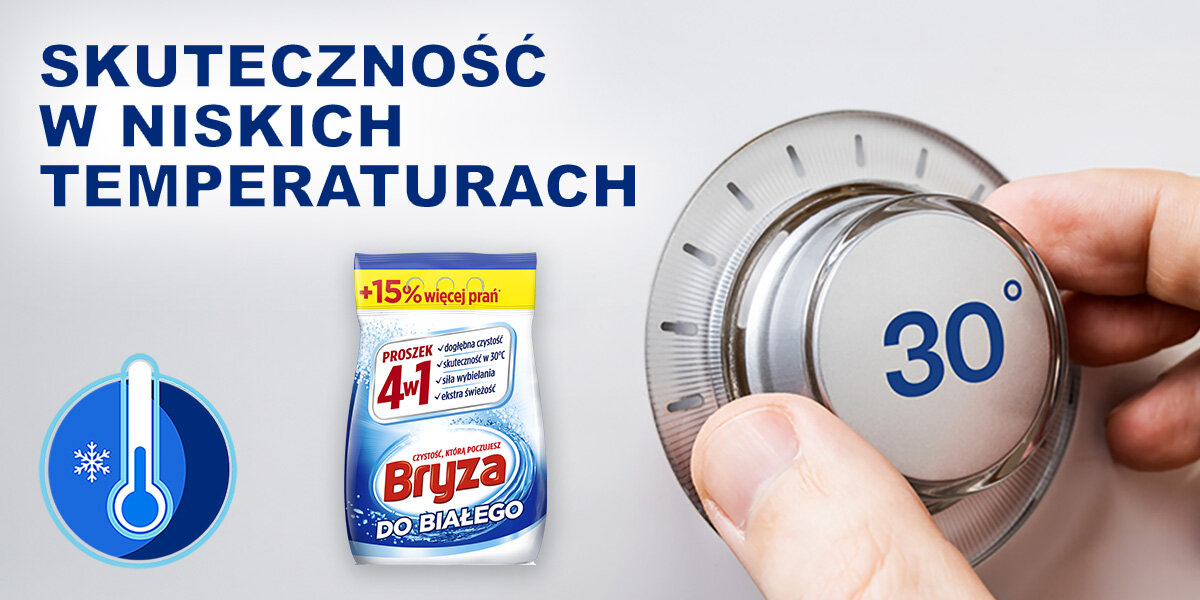 PROSZEK DO PRANIA BRYZA 4W1 WHITE wizualizacja Śnieżnobiała czystość