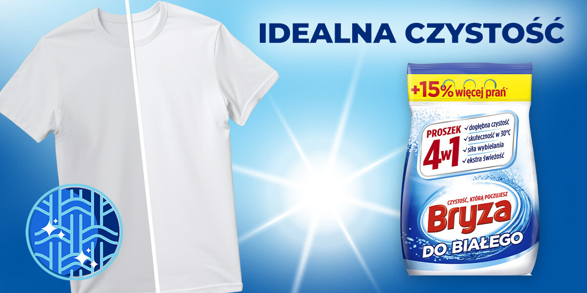 PROSZEK DO PRANIA BRYZA 4W1 WHITE wizualizacja Ekstra świeżość