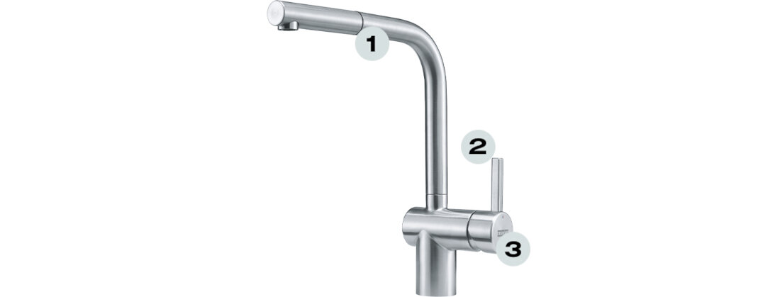 Bateria FRANKE Atlas Neo pull-out Window 115.0521.439 Stal szlachetna Trwała głowica ceramiczna Możliwości montażu oszczędność