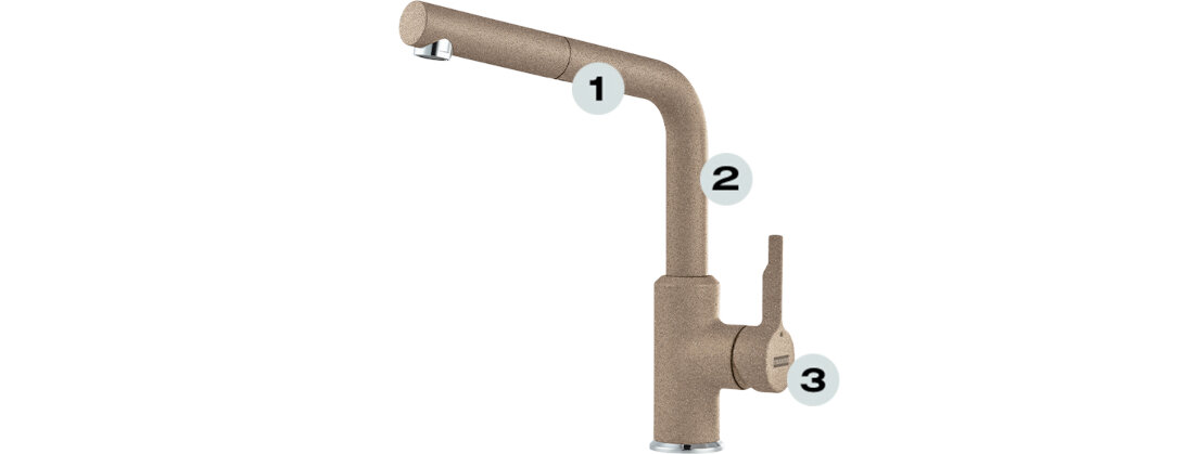 Bateria FRANKE Urban 115.0595.093 Cappuccino Szeroki zasięg wylewka Trwała głowica ceramiczna